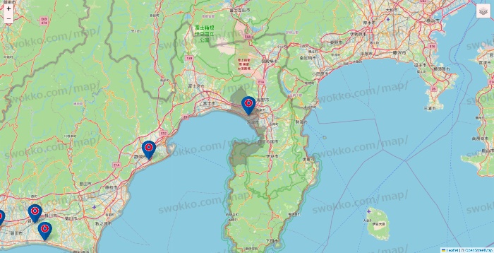 静岡県のコーナンの店舗地図