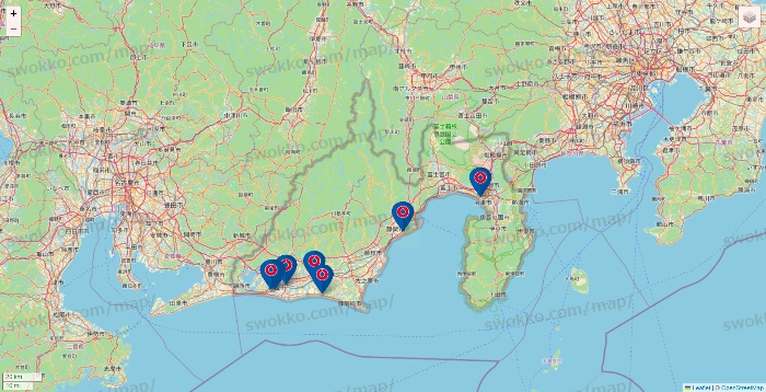 静岡県のコーナンの店舗地図
