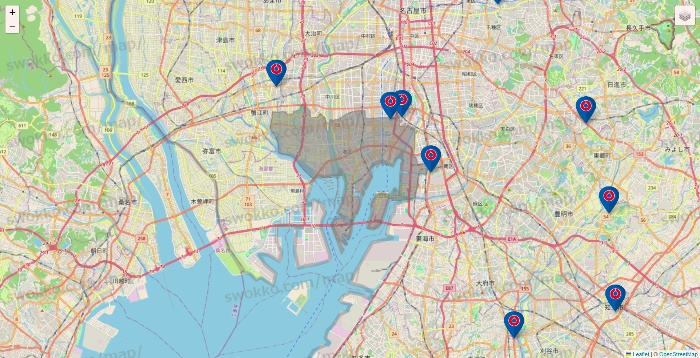 愛知県のコーナンの店舗地図