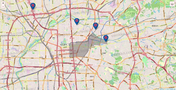 愛知県のコーナンの店舗地図