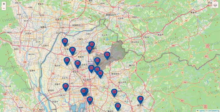 愛知県のコーナンの店舗地図