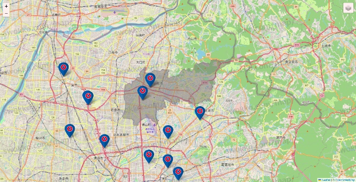 愛知県のコーナンの店舗地図