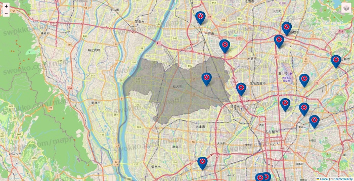 愛知県のコーナンの店舗地図