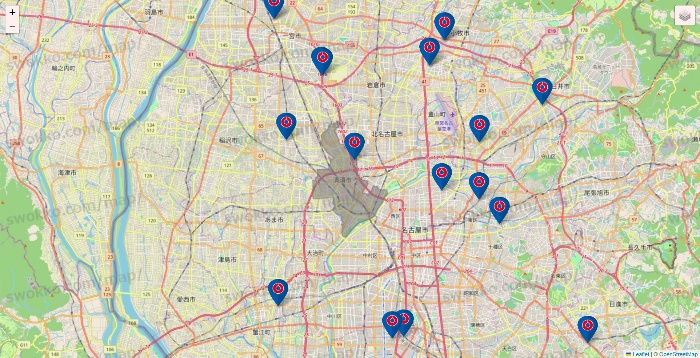 愛知県のコーナンの店舗地図