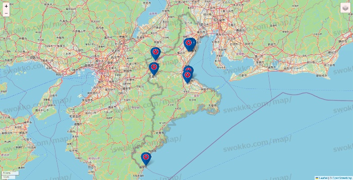 三重県のコーナンの店舗地図