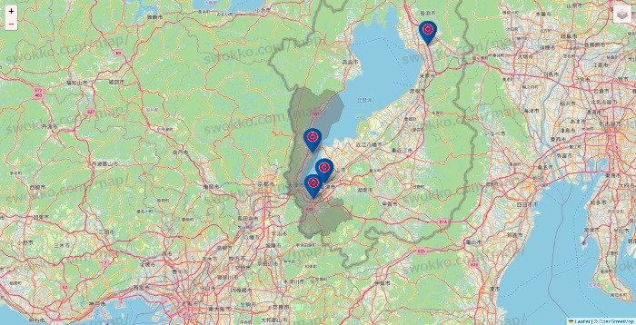 滋賀県のコーナンの店舗地図