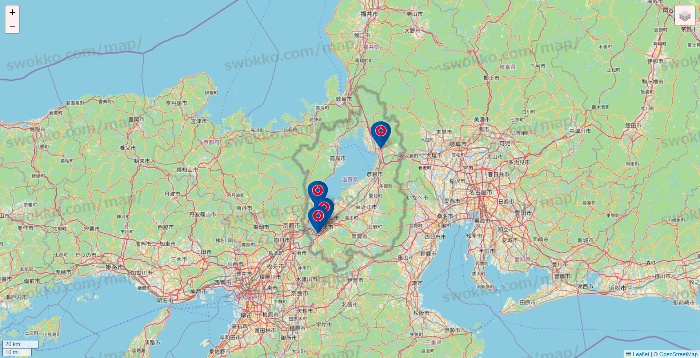 滋賀県のコーナンの店舗地図