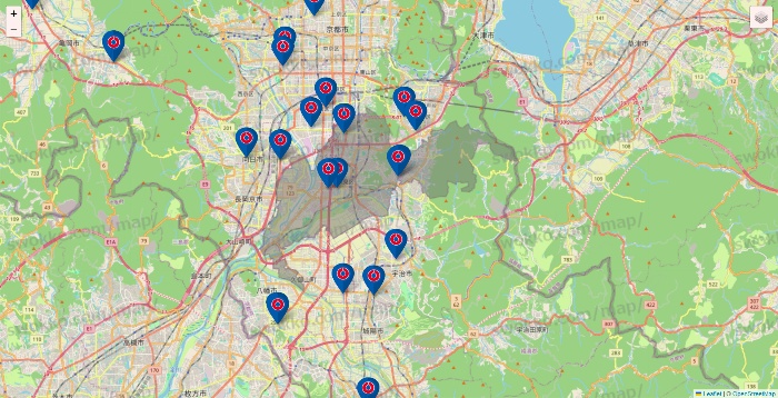 京都府のコーナンの店舗地図