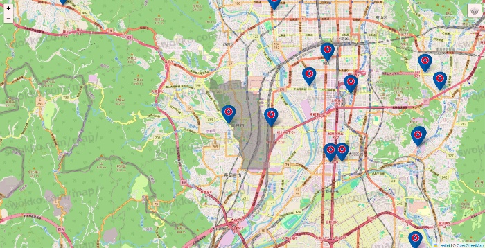 京都府のコーナンの店舗地図