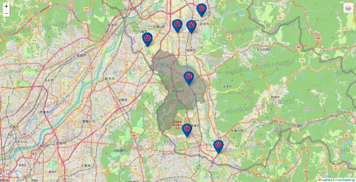 京都府のコーナンの店舗地図