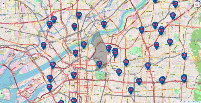 大阪府のコーナンの店舗地図