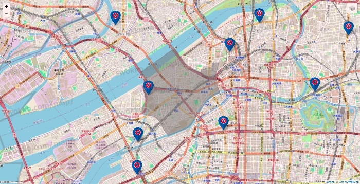 大阪府のコーナンの店舗地図