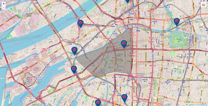大阪府のコーナンの店舗地図