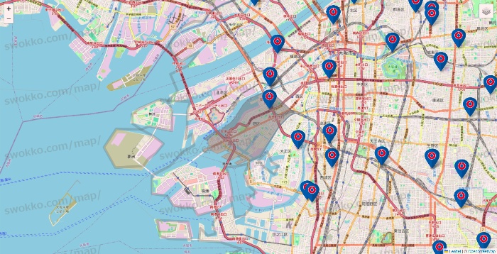大阪府のコーナンの店舗地図