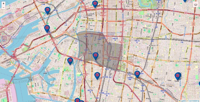 大阪府のコーナンの店舗地図