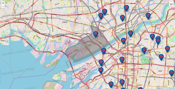 大阪府のコーナンの店舗地図