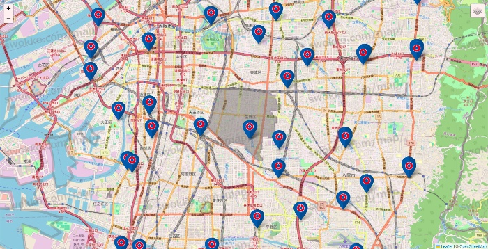 大阪府のコーナンの店舗地図