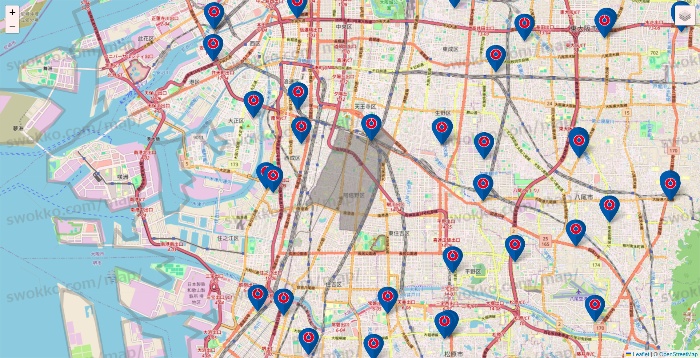 大阪府のコーナンの店舗地図