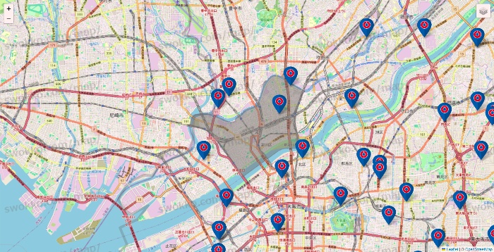 大阪府のコーナンの店舗地図