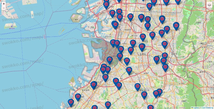 大阪府のコーナンの店舗地図