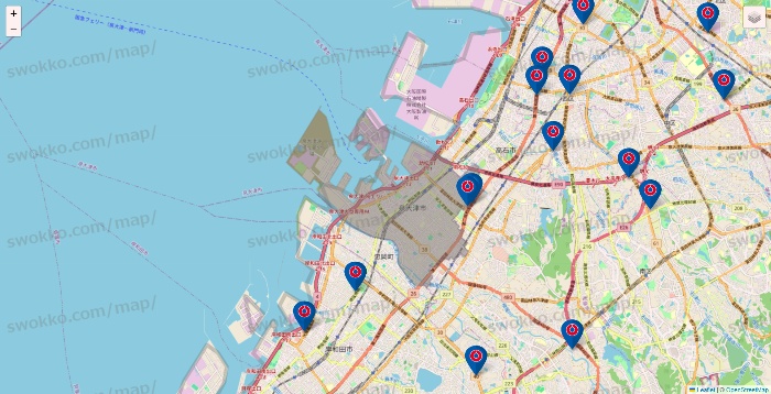 大阪府のコーナンの店舗地図