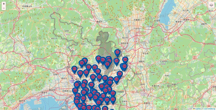 大阪府のコーナンの店舗地図