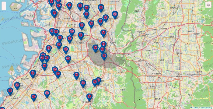 大阪府のコーナンの店舗地図