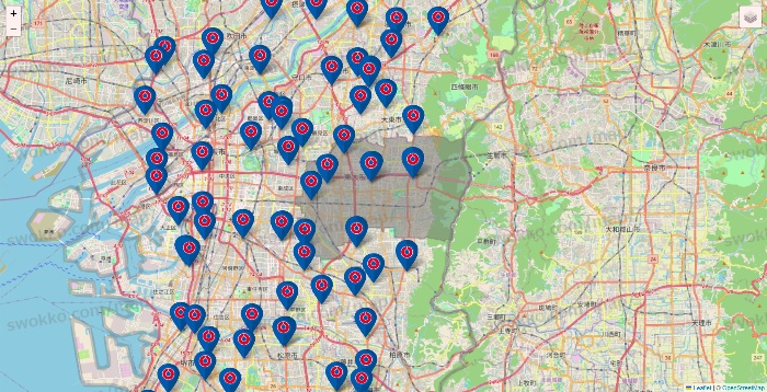 大阪府のコーナンの店舗地図