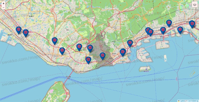 兵庫県のコーナンの店舗地図