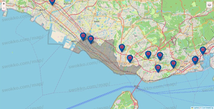 兵庫県のコーナンの店舗地図