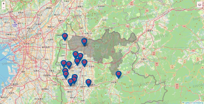 奈良県のコーナンの店舗地図