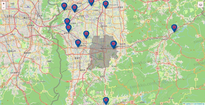 奈良県のコーナンの店舗地図