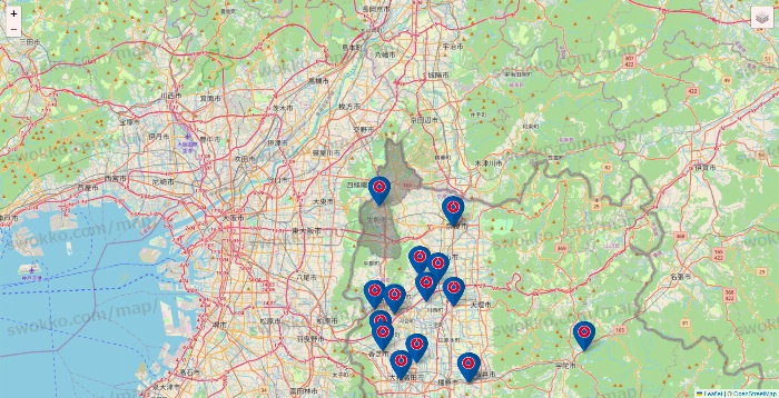 奈良県のコーナンの店舗地図