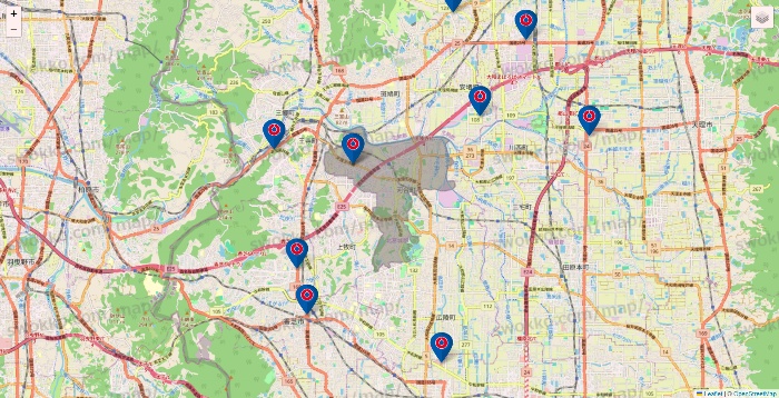 奈良県のコーナンの店舗地図
