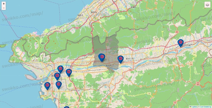 和歌山県のコーナンの店舗地図