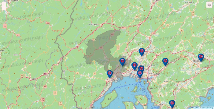 広島県のコーナンの店舗地図