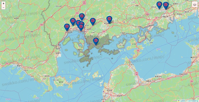 広島県のコーナンの店舗地図