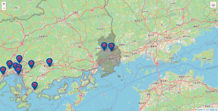 広島県のコーナンの店舗地図