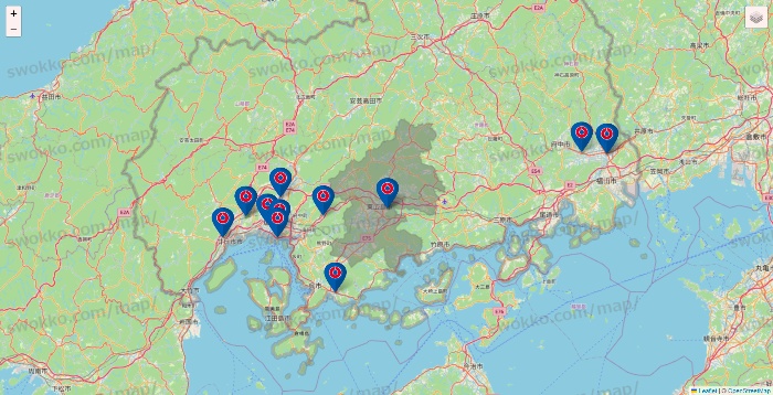 広島県のコーナンの店舗地図