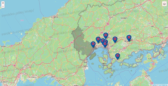 広島県のコーナンの店舗地図