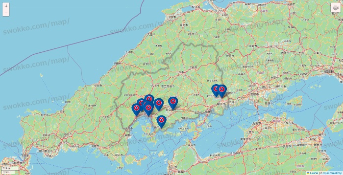 広島県のコーナンの店舗地図
