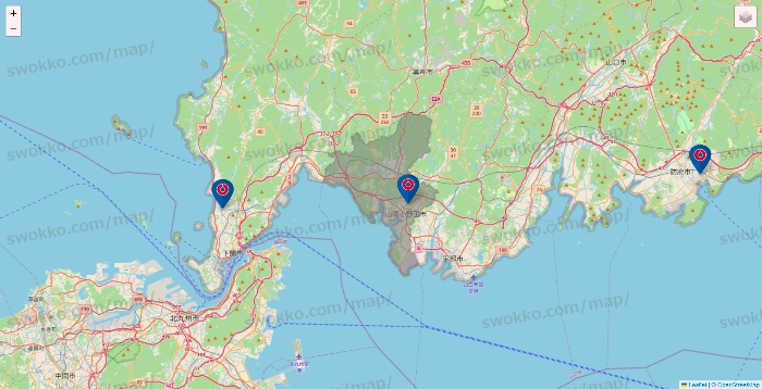 山口県のコーナンの店舗地図