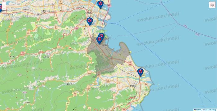 徳島県のコーナンの店舗地図