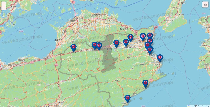 徳島県のコーナンの店舗地図