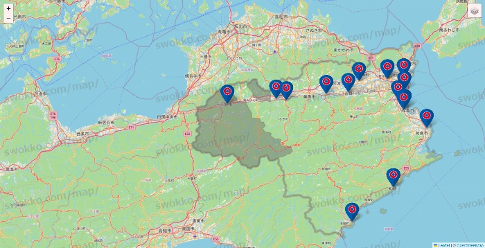 徳島県のコーナンの店舗地図