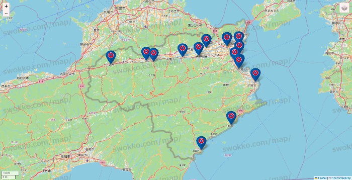 徳島県のコーナンの店舗地図