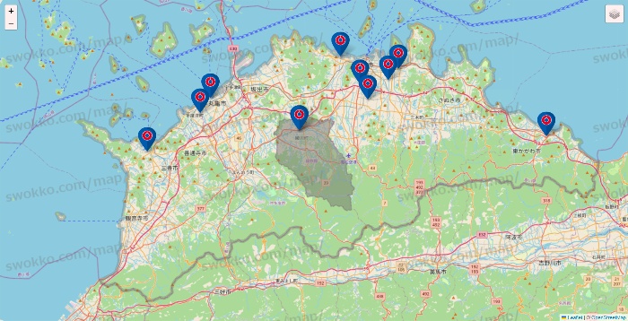香川県のコーナンの店舗地図