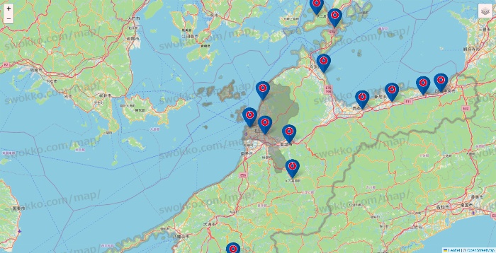 愛媛県のコーナンの店舗地図