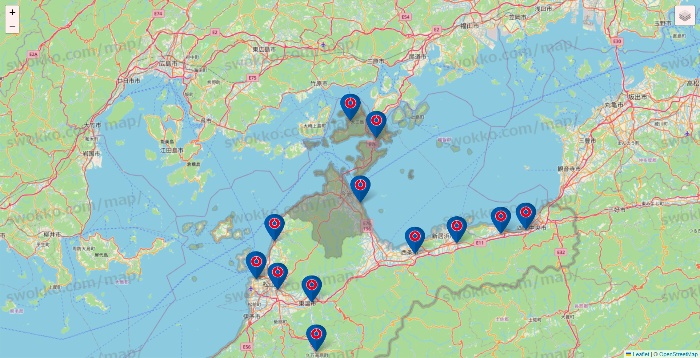 愛媛県のコーナンの店舗地図
