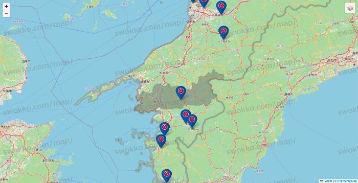 愛媛県のコーナンの店舗地図